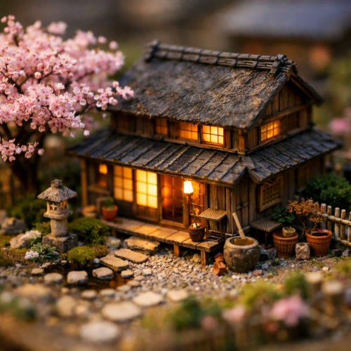 古民家民泊のイラスト